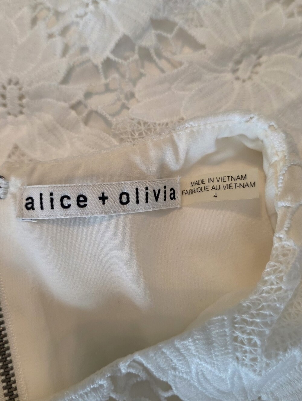 Alice + Olivia Floral Lace Fit & Flare Dress Wedding Formal Special Occasion - Picture 14 of 16